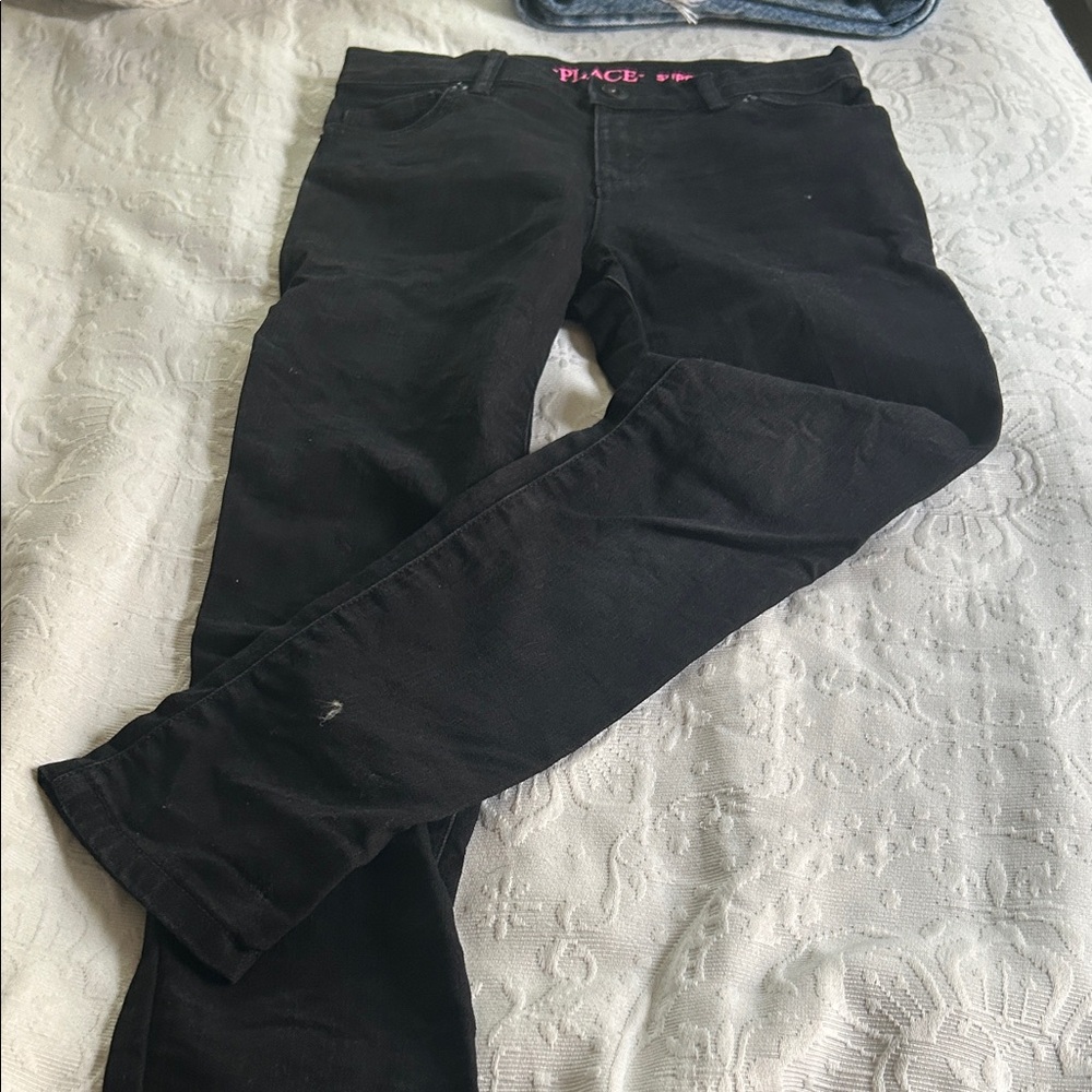 Kids PLACE super skinny black jeans.